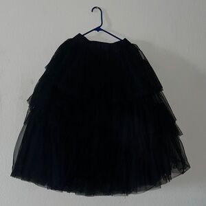 Chic Black Layered Tulle Skirt
